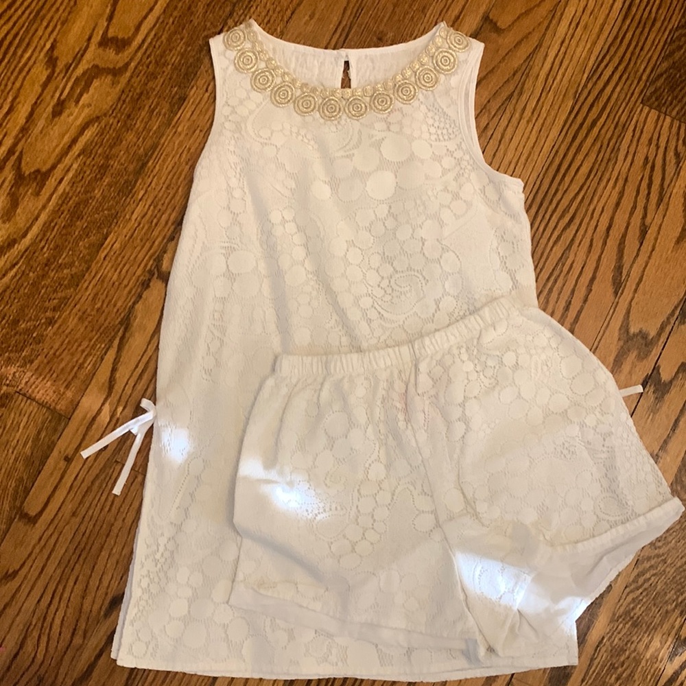 Lily Pulitzer white and gold set